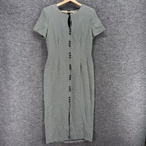 D.B.Y. Dress Girls 13 Black Plaid Maxi Long Button Up Crew Neck Short Sleeve